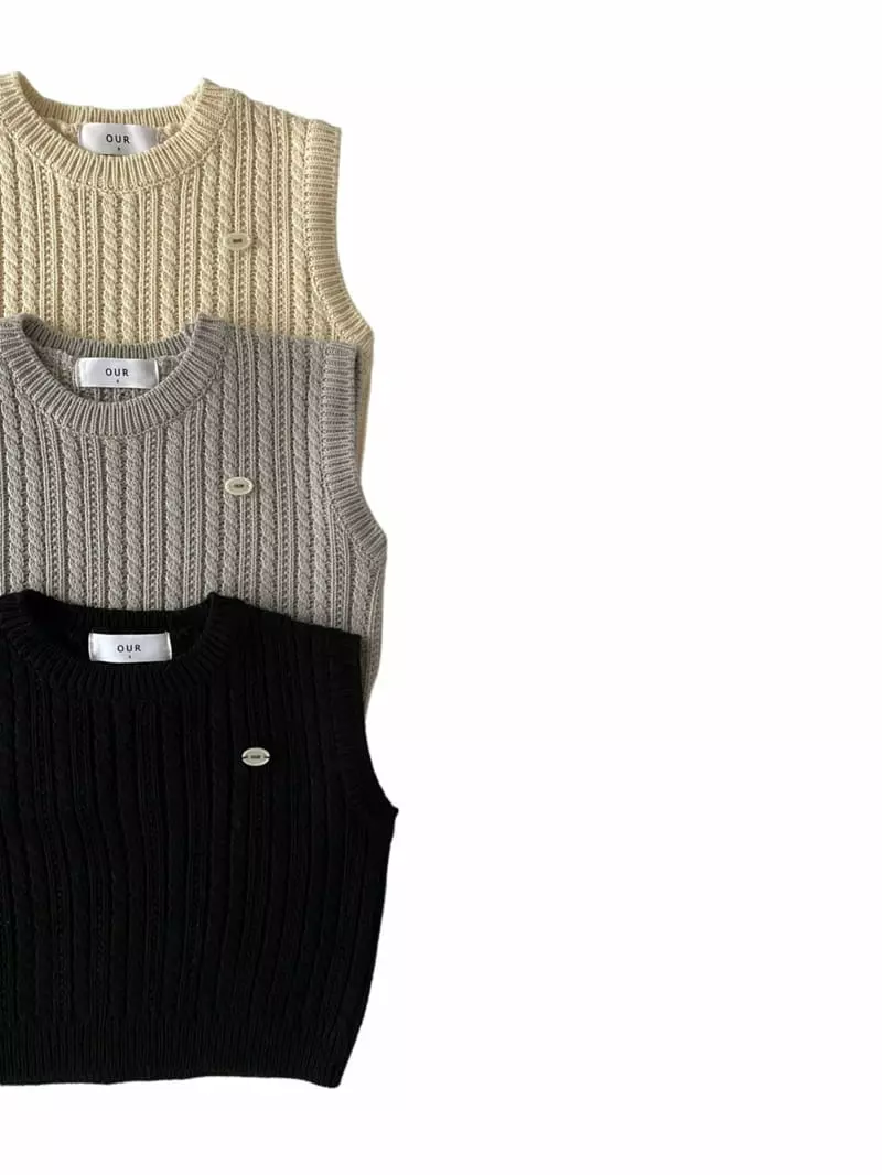 Our - Korean Children Fashion - #designkidswear - Cozy Knit Vest - 2