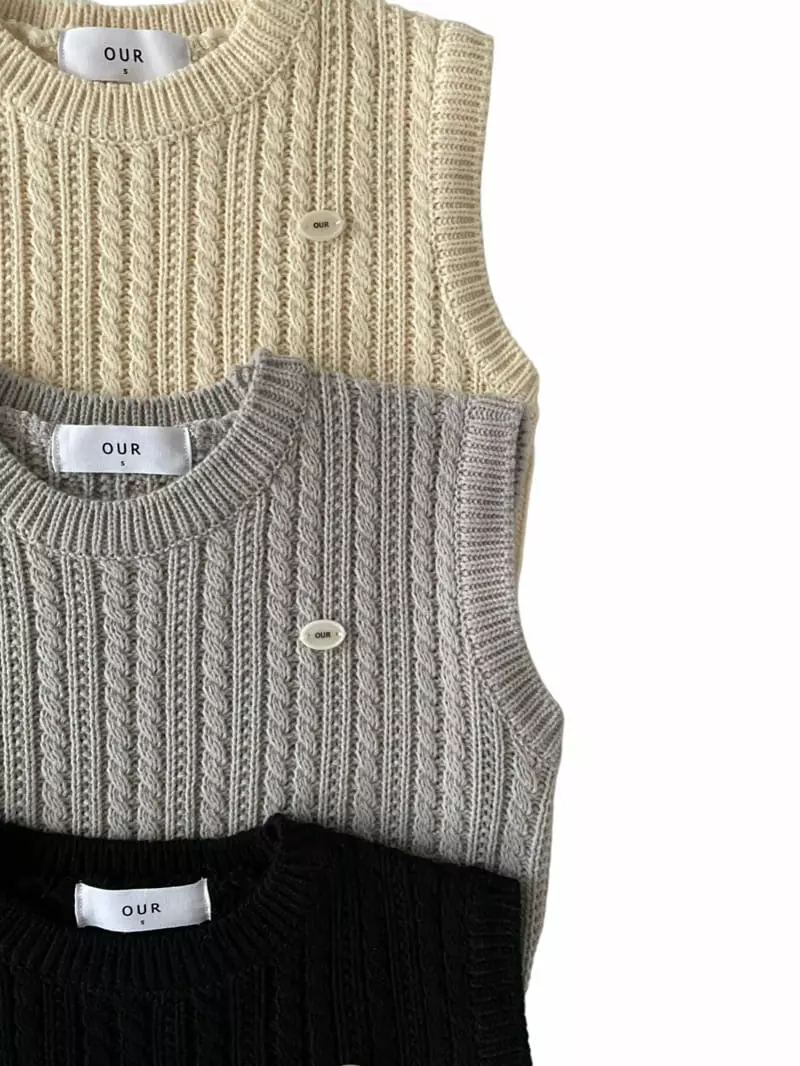 Our - Korean Children Fashion - #discoveringself - Cozy Knit Vest - 3