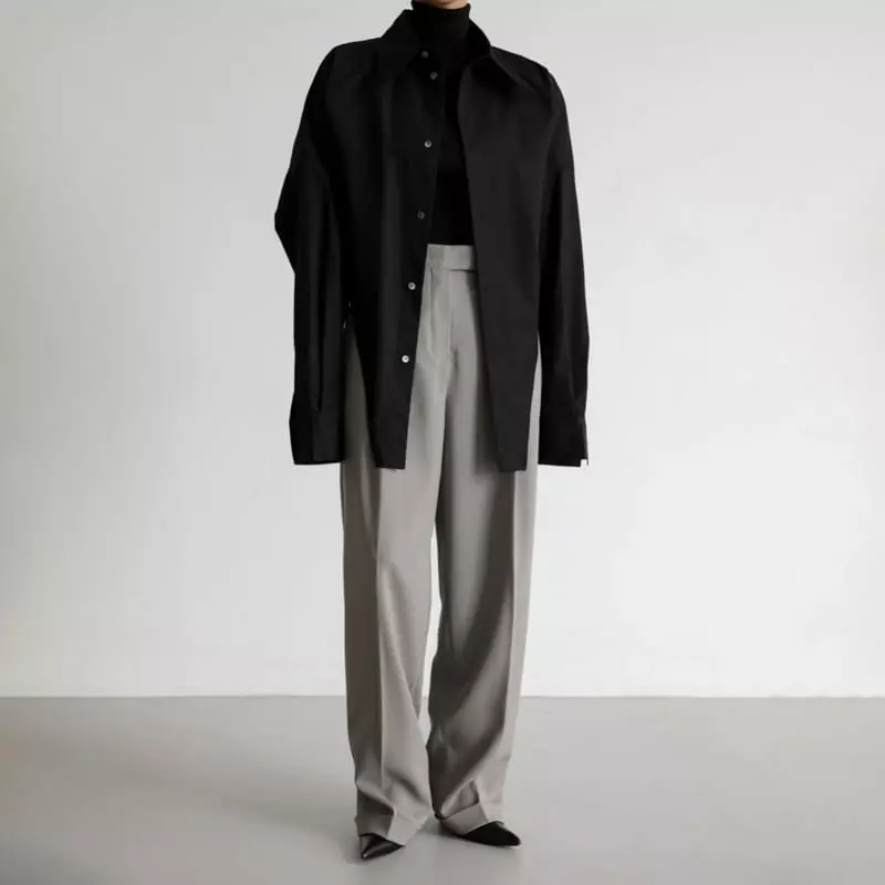 Paper Moon - Korean Women Fashion - #momslook - bodysuit detail button down shirt - 6