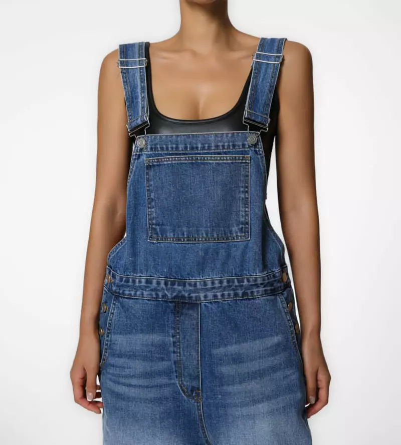 Paper Moon - Korean Women Fashion - #momslook - classic blue jeans denim overalls - 8