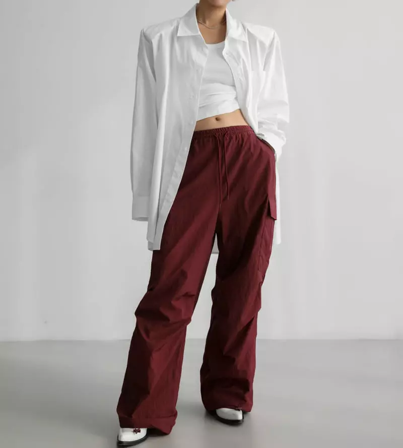 Paper Moon - Korean Women Fashion - #momslook - maxi oversized padded shoulder cotton button down shirt - 2