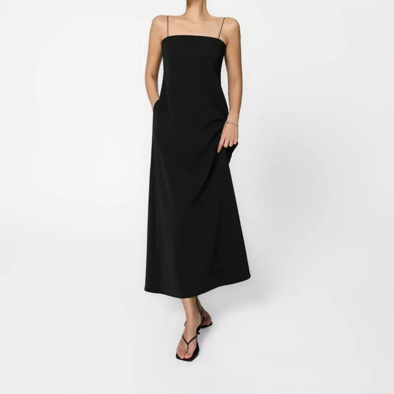 Paper Moon - Korean Women Fashion - #restrostyle - strap shoulder maxi flared dress