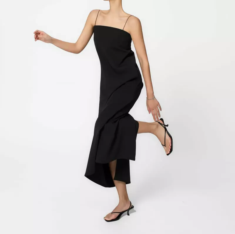Paper Moon - Korean Women Fashion - #shopsmall - strap shoulder maxi flared dress - 3