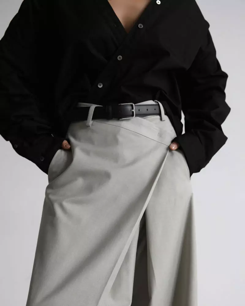 Paper Moon - Korean Women Fashion - #shopsmall - asymmetry pin tuck wide maxi trousers - 4