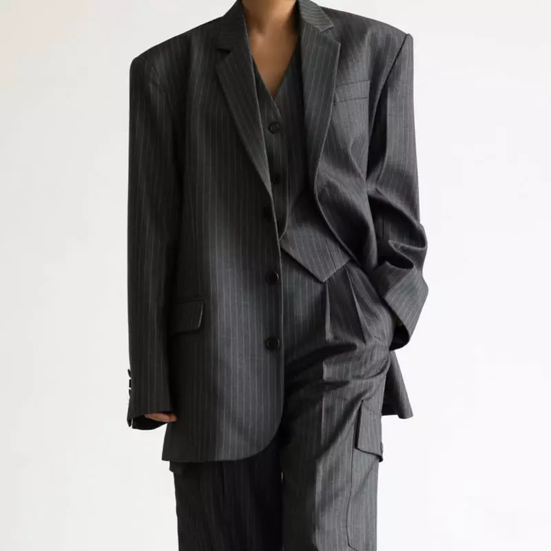 Paper Moon - Korean Women Fashion - #womensfashion - pin striped tailored vest - 3