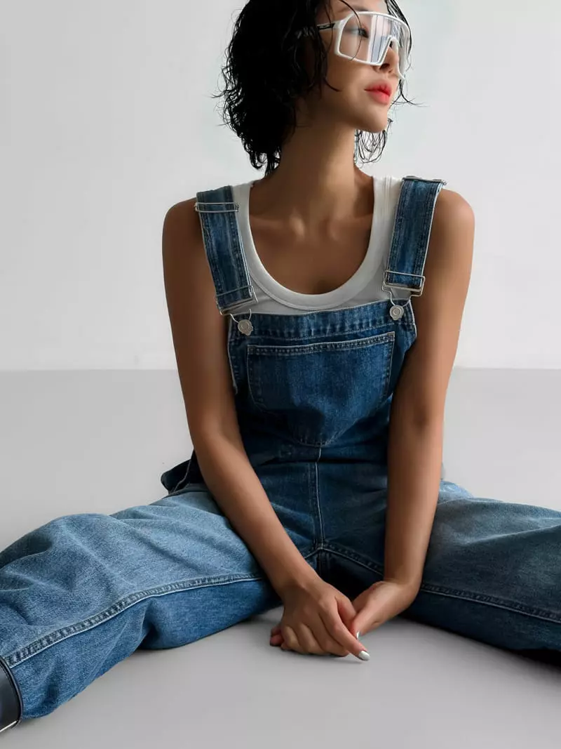 Paper Moon - Korean Women Fashion - #womensfashion - classic blue jeans denim overalls