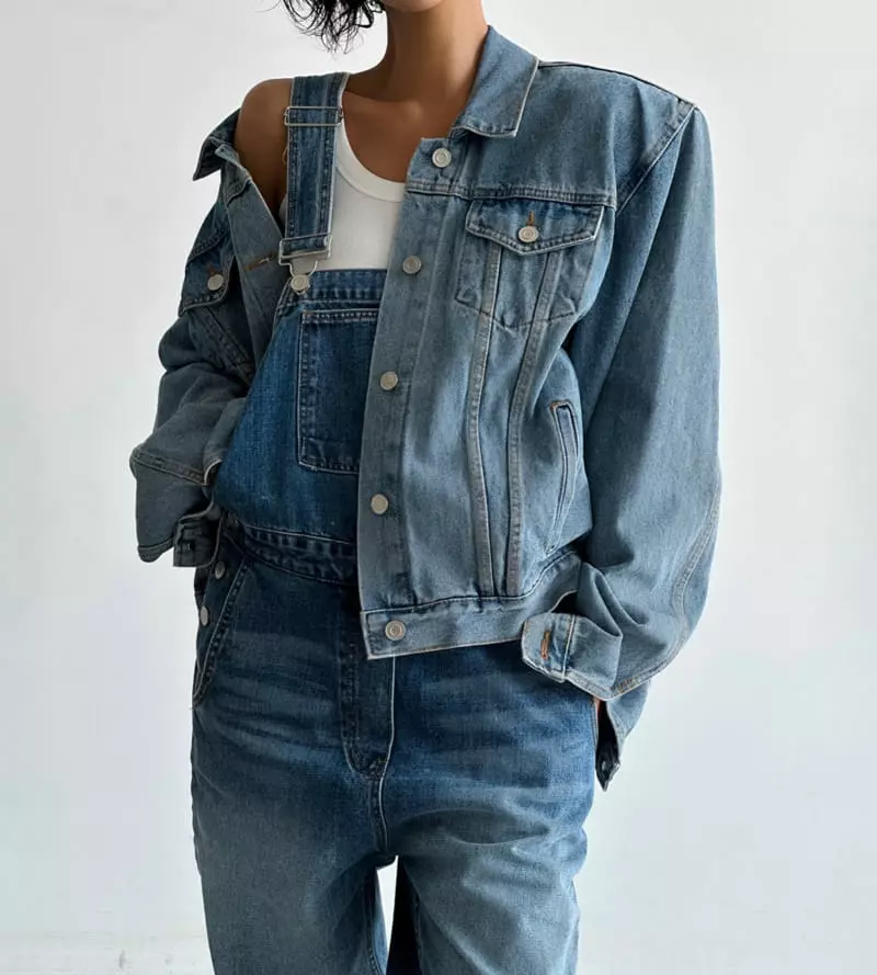 Paper Moon - Korean Women Fashion - #womensfashion - classic blue jeans denim overalls - 5