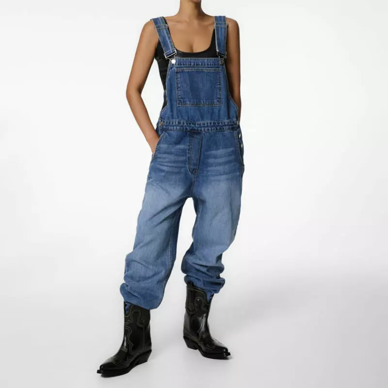 Paper Moon - Korean Women Fashion - #womensfashion - classic blue jeans denim overalls - 7