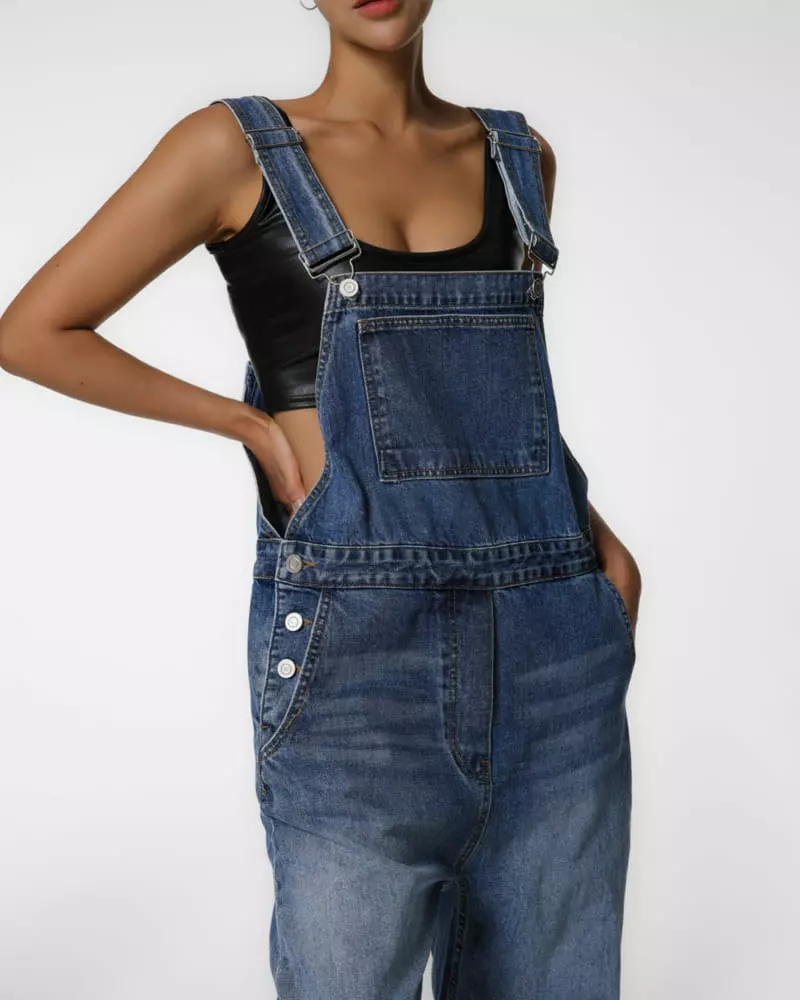 Paper Moon - Korean Women Fashion - #womensfashion - classic blue jeans denim overalls - 9