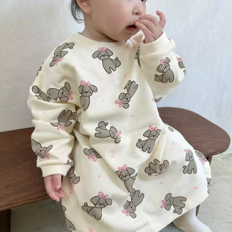Party Kids - Korean Baby Fashion - #babyclothing - Puppy One-piece - 4