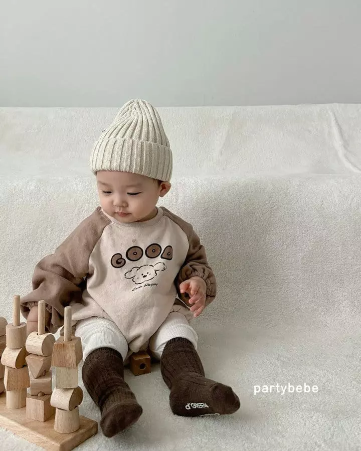 Party Kids - Korean Baby Fashion - #babyfever - Bear Raglan Bodysuit - 4