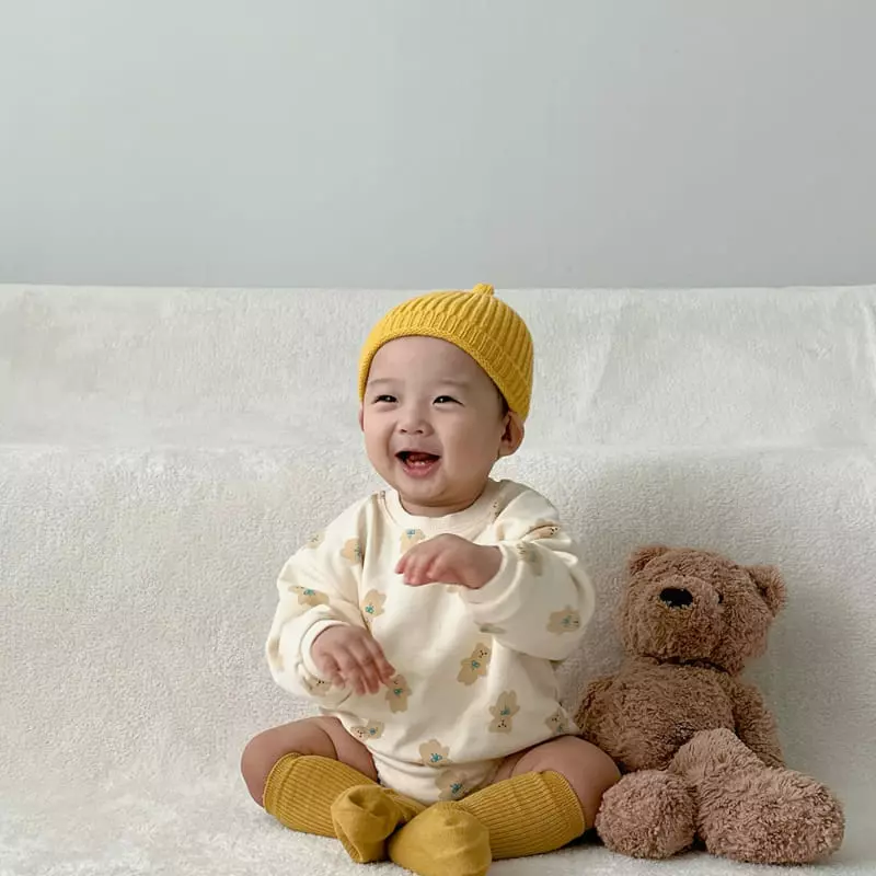 Party Kids - Korean Baby Fashion - #babyoninstagram - Ribbon Bear Bodysuit - 4
