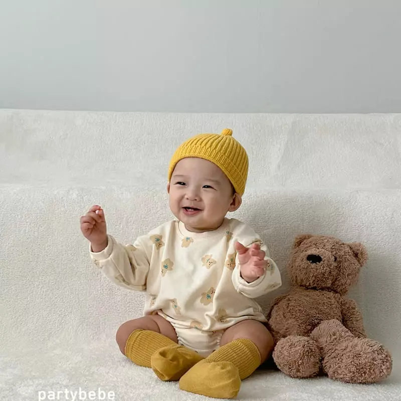 Party Kids - Korean Baby Fashion - #babyoutfit - Ribbon Bear Bodysuit - 5