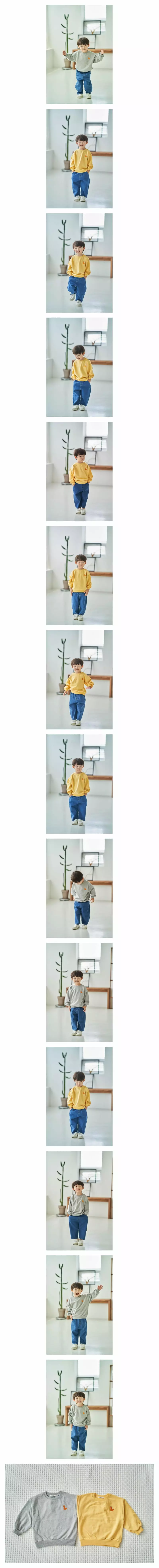 Pepper Mint - Korean Children Fashion - #prettylittlegirls - Dino Embrodiery Sweatshirt