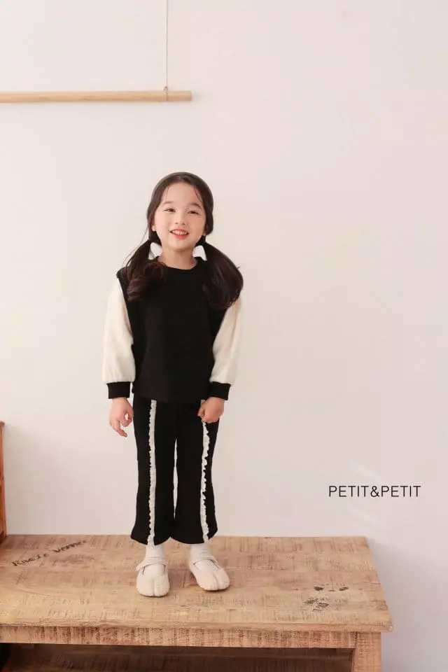 Petit & Petit - Korean Children Fashion - #discoveringself - Ribbon Jacquard Top Bottom Set - 2