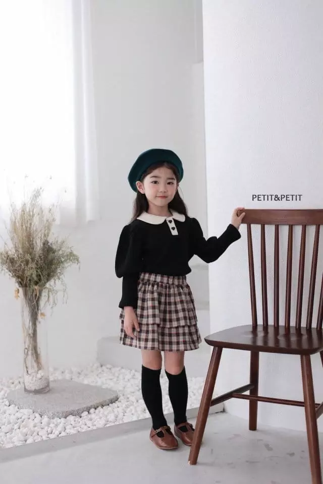 Petit & Petit - Korean Children Fashion - #todddlerfashion - Check Cancan Skirt - 5