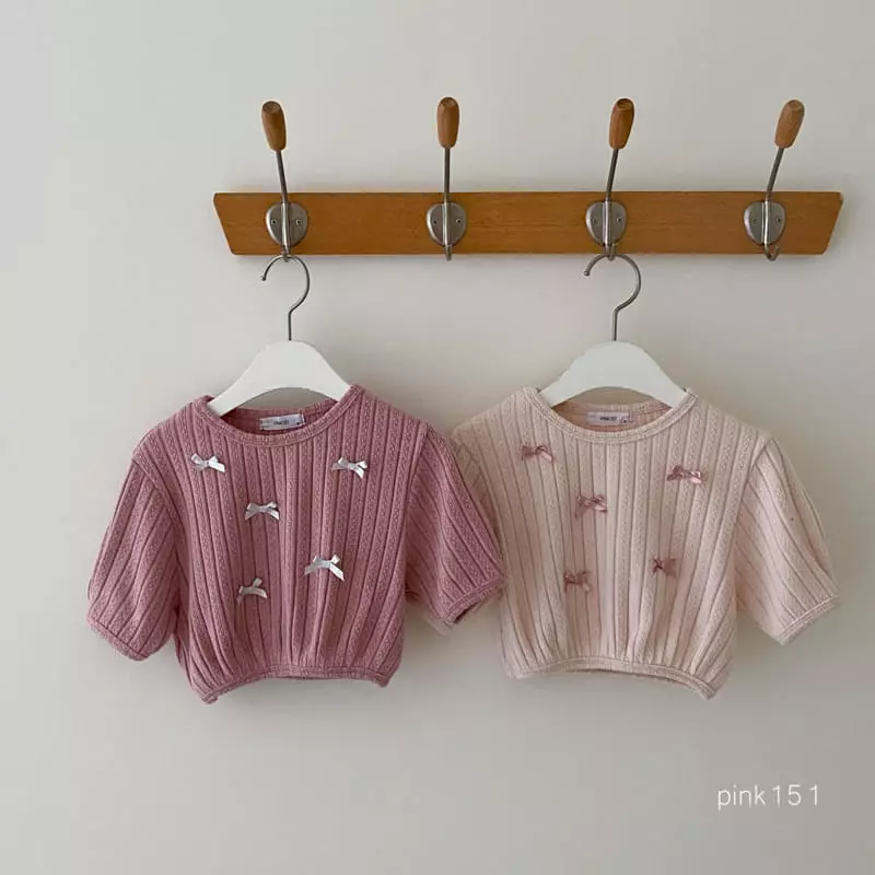 Pink151 - Korean Children Fashion - #magicofchildhood - Ribbon Knitt Tee