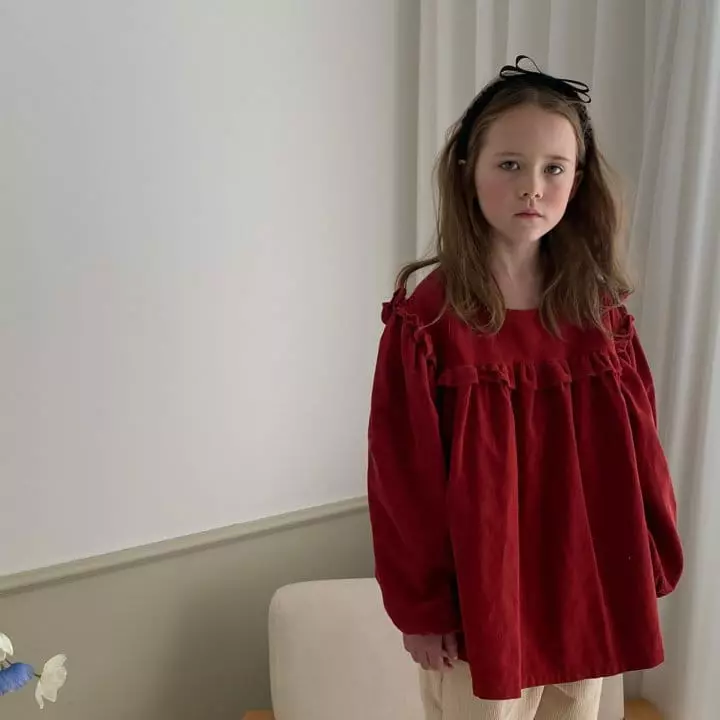 Plan B Atelier - Korean Children Fashion - #Kfashion4kids - Square Frill Rib Blouse - 11