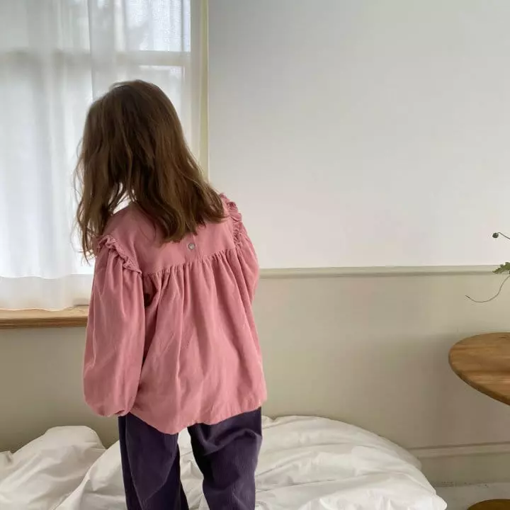 Plan B Atelier - Korean Children Fashion - #childofig - Square Frill Rib Blouse - 4