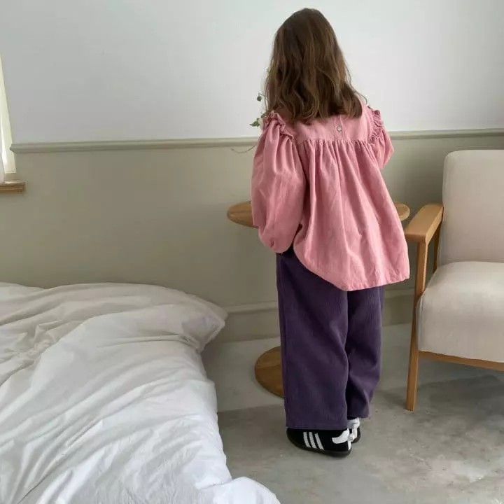 Plan B Atelier - Korean Children Fashion - #fashionkids - Square Frill Rib Blouse - 7