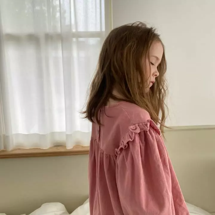 Plan B Atelier - Korean Children Fashion - #stylishchildhood - Square Frill Rib Blouse - 2