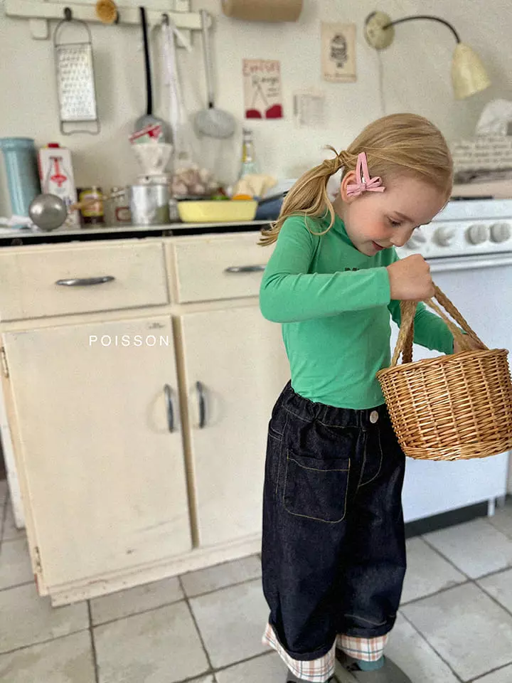 Poisson - Korean Children Fashion - #littlefashionista - Tori Check Jeans - 5