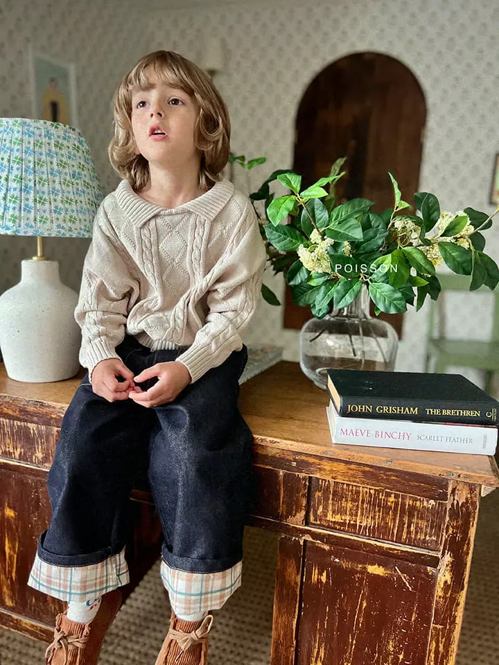 Poisson - Korean Children Fashion - #stylishchildhood - Tori Check Jeans - 11