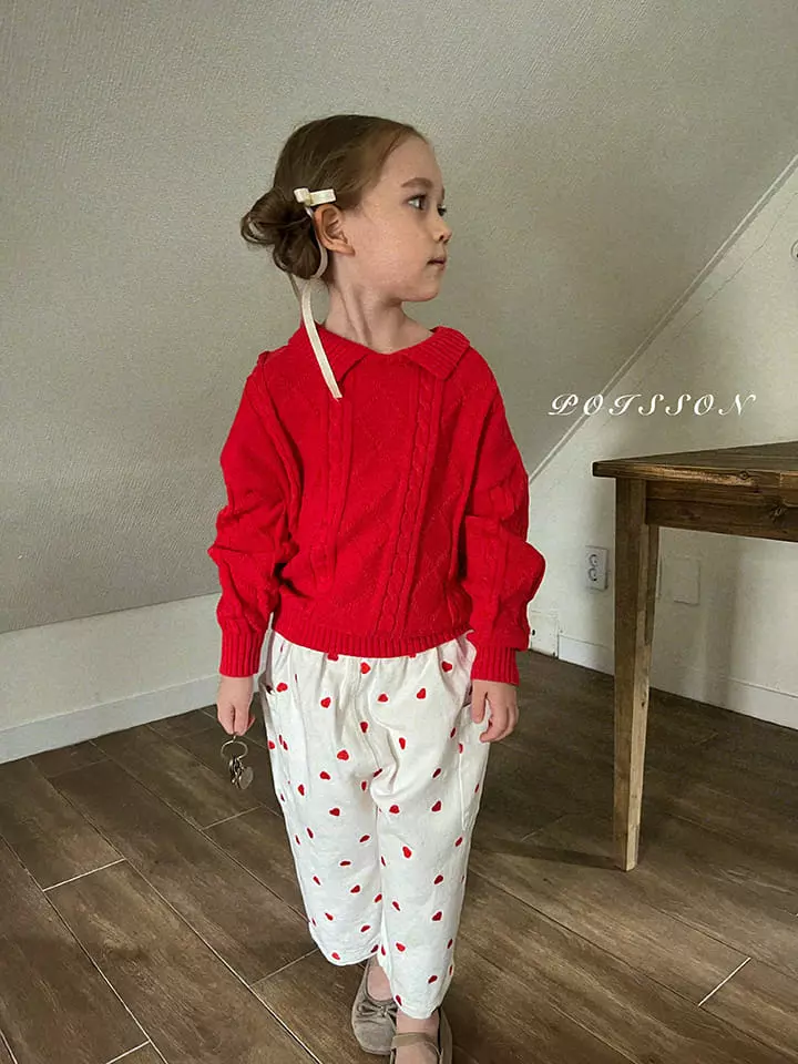 Poisson - Korean Children Fashion - #toddlerclothing - Heart Pants - 8
