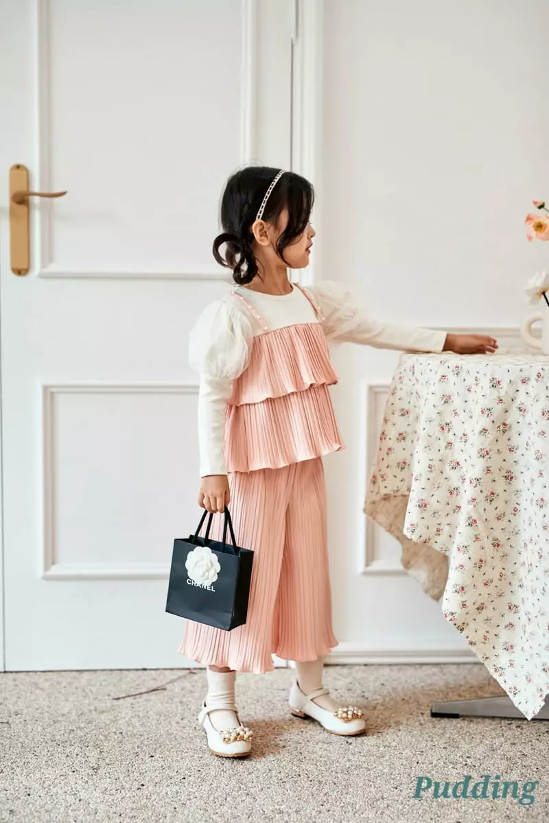 Pudding - Korean Children Fashion - #Kfashion4kids - Wrinkle Top Bottom Set - 6