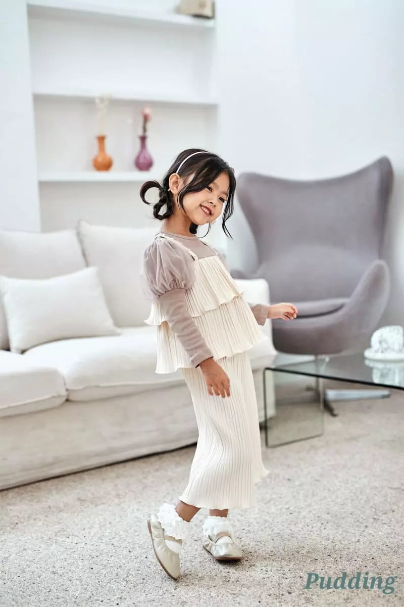 Pudding - Korean Children Fashion - #childofig - Wrinkle Top Bottom Set - 12