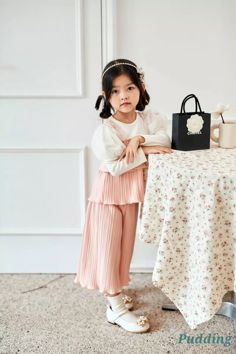 Pudding - Korean Children Fashion - #kidzfashiontrend - Wrinkle Top Bottom Set - 5