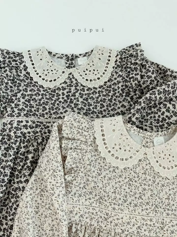 Puipui - Korean Children Fashion - #discoveringself - Anne Flower One-piece