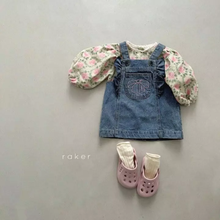 Raker - Korean Children Fashion - #discoveringself - Ribbon Frill Jumper Skirt - 7