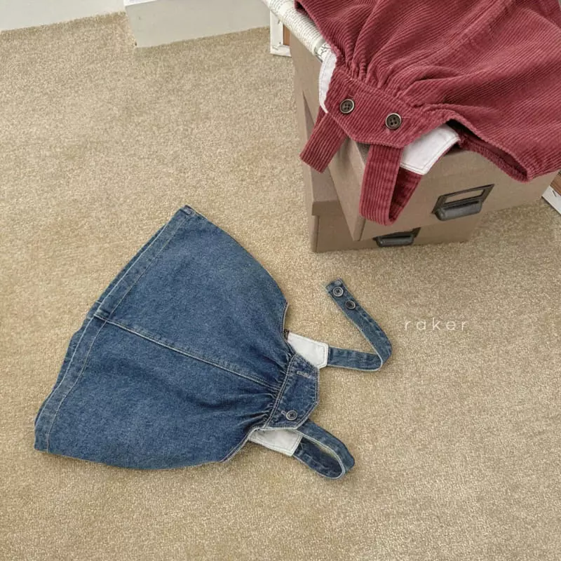 Raker - Korean Children Fashion - #kidzfashiontrend - I AM Jumper Skirt Blue Denim - 3