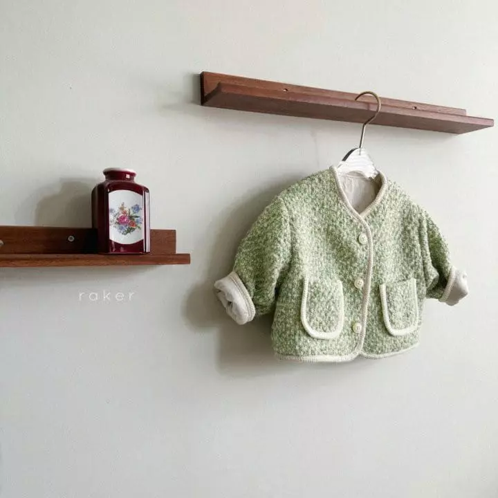 Raker - Korean Children Fashion - #littlefashionista - Mus Mue Jacket Green Twid - 2