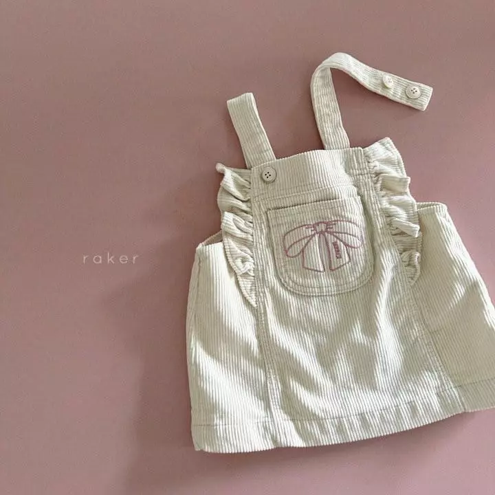 Raker - Korean Children Fashion - #toddlerclothing - Ribbon Frill Jumper Skirt - 2