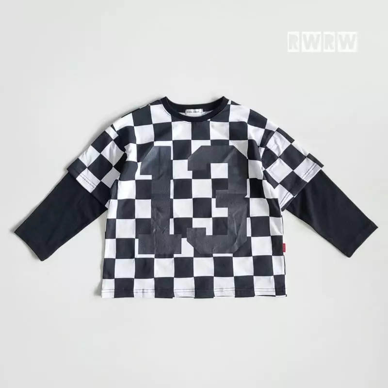 Riwoo Riwoo - Korean Junior Fashion - #childofig - 13 Check Layered Tee