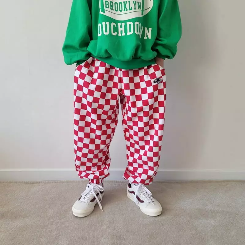 Riwoo Riwoo - Korean Junior Fashion - #todddlerfashion - Check Pants - 2