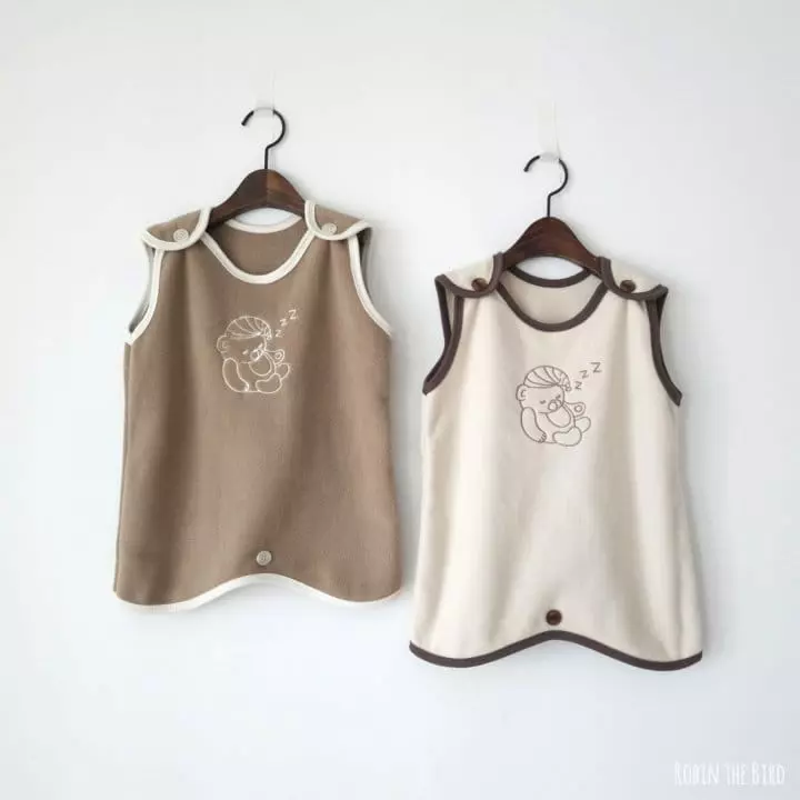 Saerobin - Korean Baby Fashion - #babyfashion - Fleece Bear Sleep Vest - 5