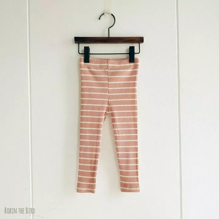 Saerobin - Korean Children Fashion - #discoveringself - Stripes Rib Leggings - 2