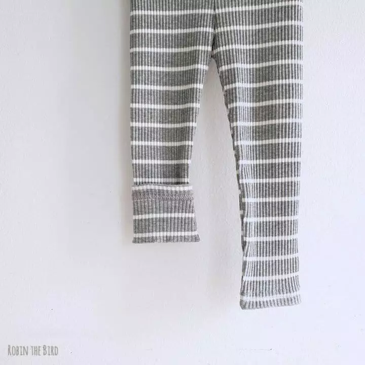 Saerobin - Korean Children Fashion - #kidzfashiontrend - Stripes Rib Leggings - 6