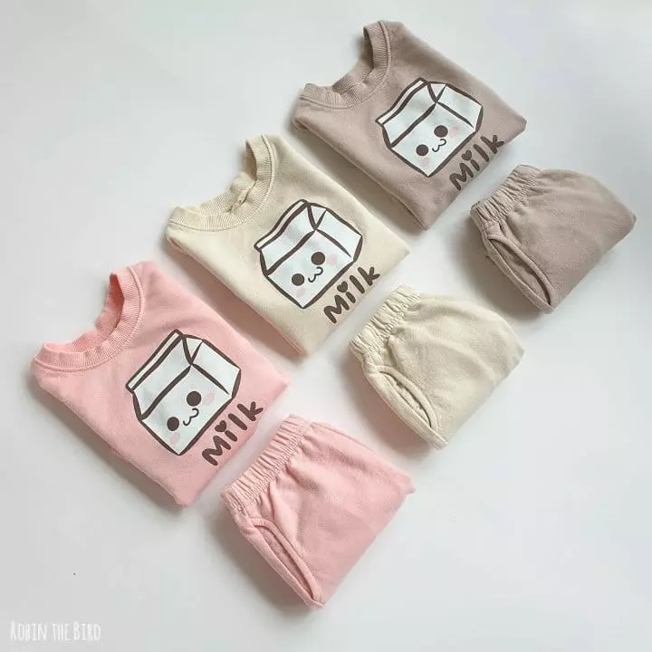Saerobin - Korean Children Fashion - #magicofchildhood - Milk Sweatshirt Set - 8