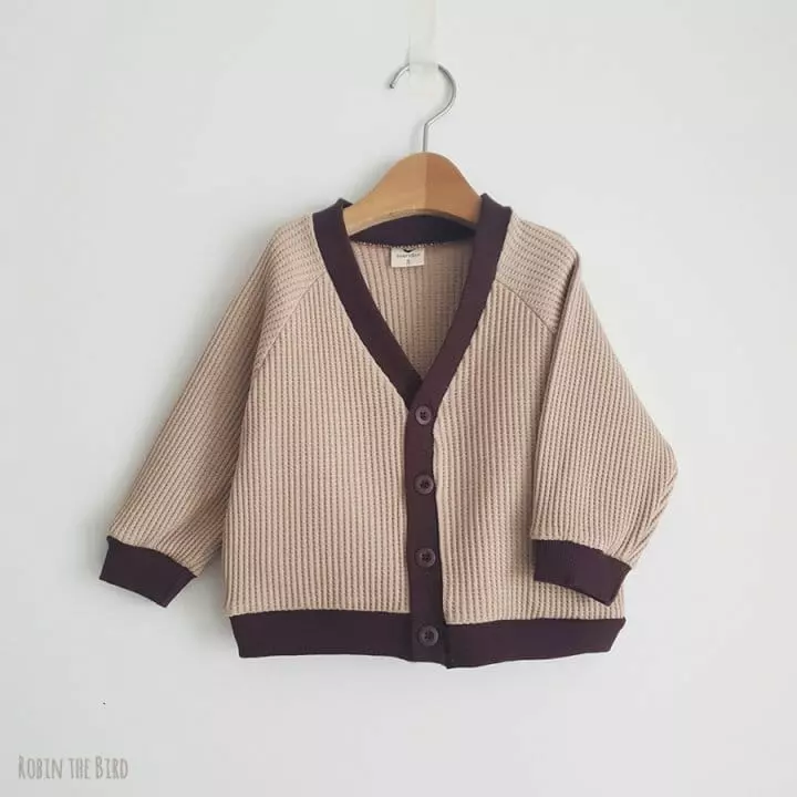 Saerobin - Korean Children Fashion - #minifashionista - Waffle Cardigan - 3