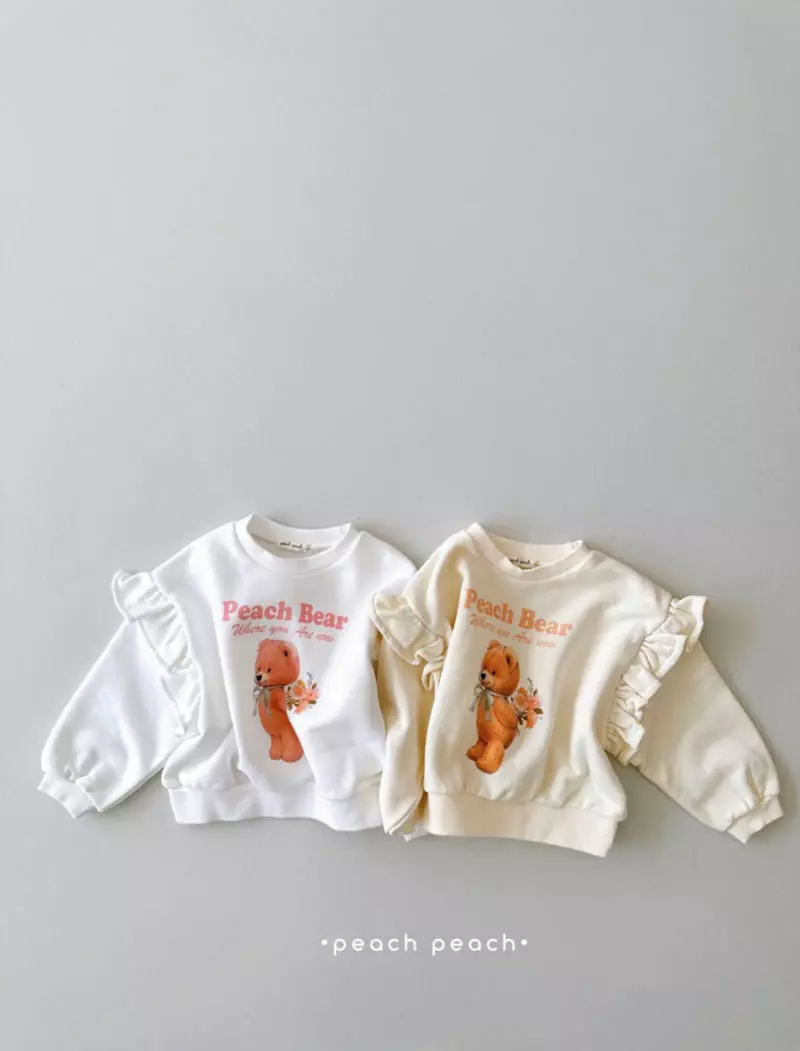 Salad Market - Korean Children Fashion - #designkidswear - Peach Bear Sweatshirt