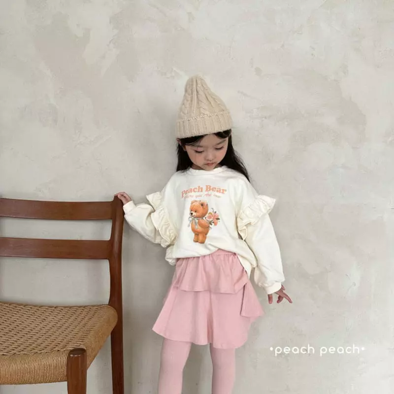 Salad Market - Korean Children Fashion - #discoveringself - Peach Bear Sweatshirt - 2