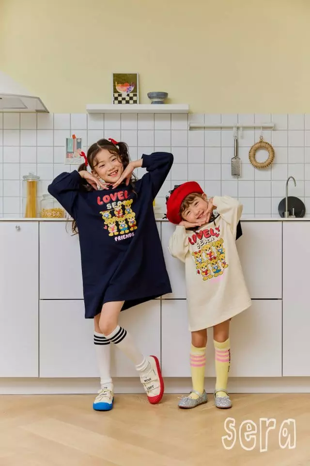 Sera - Korean Children Fashion - #kidsshorts - Sailor Collar Bear One-piece - 3