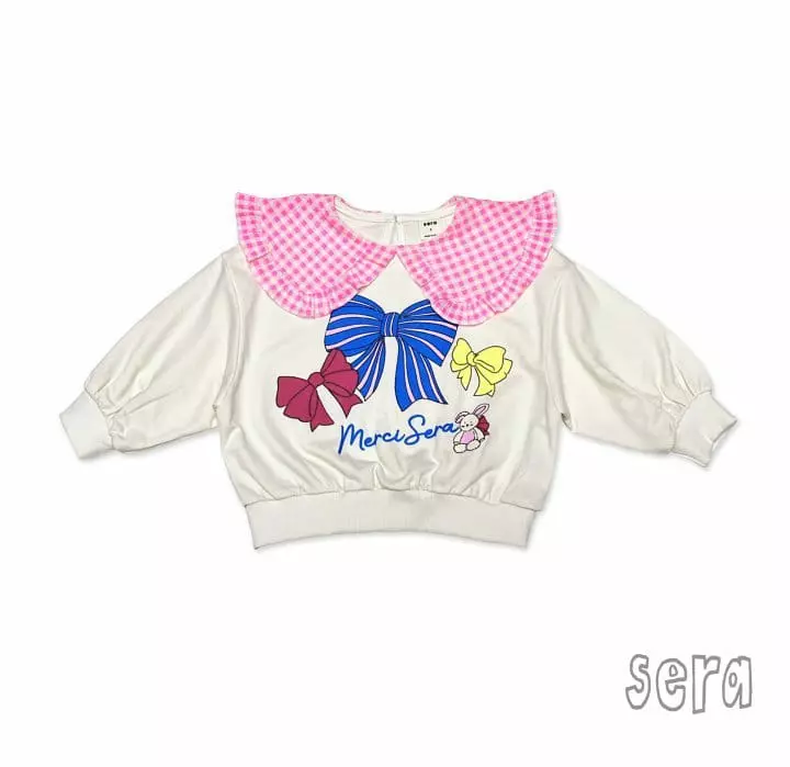 Sera - Korean Children Fashion - #kidsstore - Frill Collar Ribbon Sweatshirt - 9