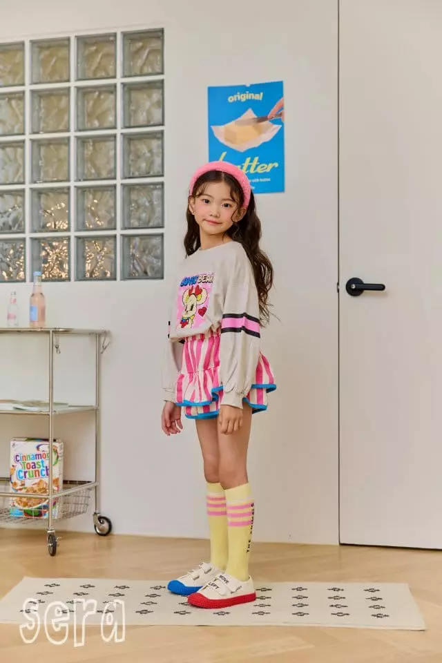 Sera - Korean Children Fashion - #toddlerclothing - Stripes Frill Skirt Pants - 9