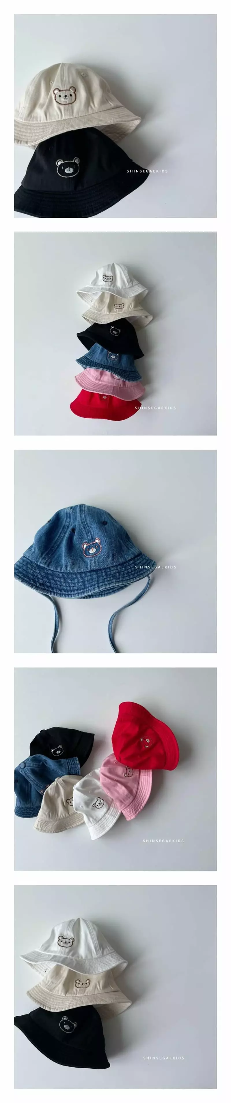 Shinseage Kids - Korean Children Fashion - #kidsstore - Bear String Bucket Hat
