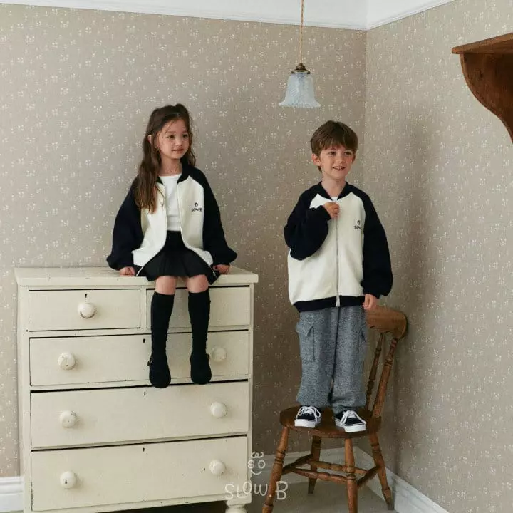 Slow B - Korean Children Fashion - #childofig - Raglan Zip-up - 7
